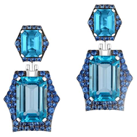 bulgari 18k topaz earrings.